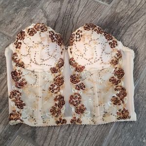 Guess Marciano beaded and embroidered corset